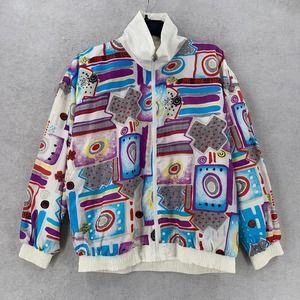 Vintage Casual Isle reversible Windbreaker Track Jacket SMALL 90s Y2K Colorblock